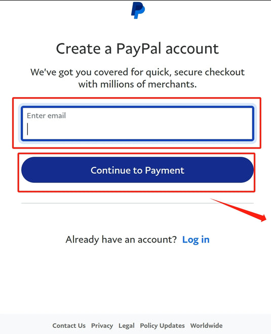 2. Digite o e-mail e prossiga para o pagamento
