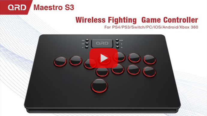 QRD Maestro S3 - Controlador de juegos de lucha inalámbrico todo en uno con audio 