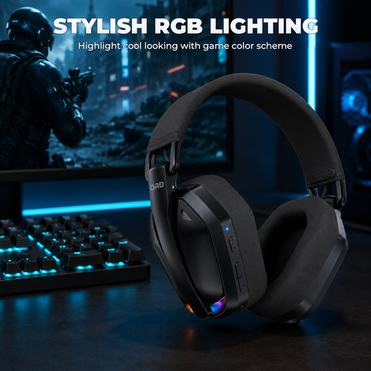 QRD A55 2.4GHz Wireless Gaming Headset for PS5/PS4/Switch/PC/iOS/Android