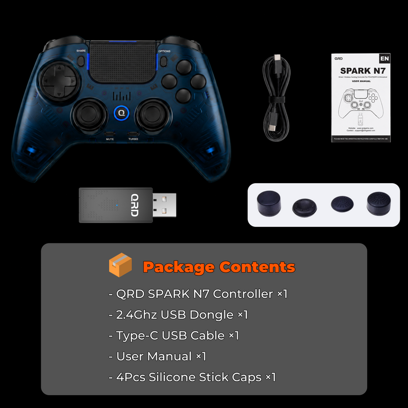 Load image into Gallery viewer, QRD Spark N7 2.4Ghz Wireless Controller for PS5/PS4/PS3/PC
